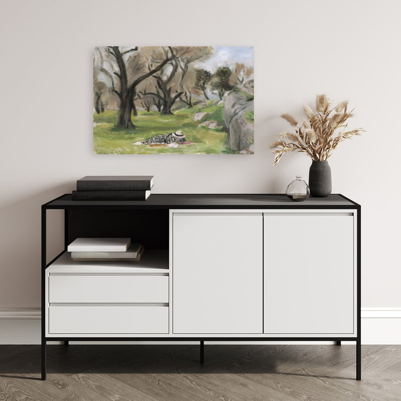 Relaxing Olive Grove Picnic Peaceful Serene Tranquil Olive Tree Landscape Nature Wall Art Print 1 Piece Wrapped Canvas Wall Art