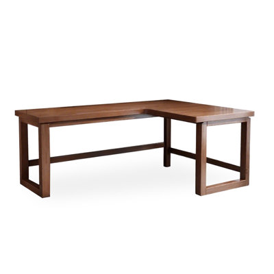 Bureau rectangulaire en bois massif brun noisette
