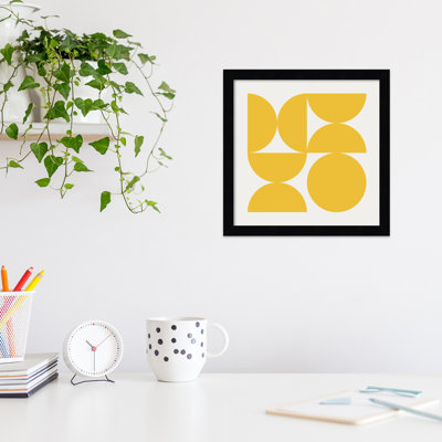 «Bold Vintage Geometric Sunshine Yellow» par The Creative Bunch Studio, reproduction d'art encadrée