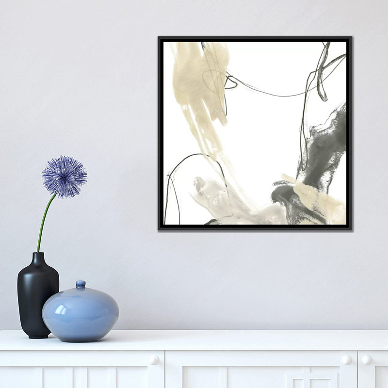 « monochrome momentum ii », impression sur toile, H 37 po x l 37 po x P 1,5 po, Toile avec cadre flottant noir, Pas de tapis