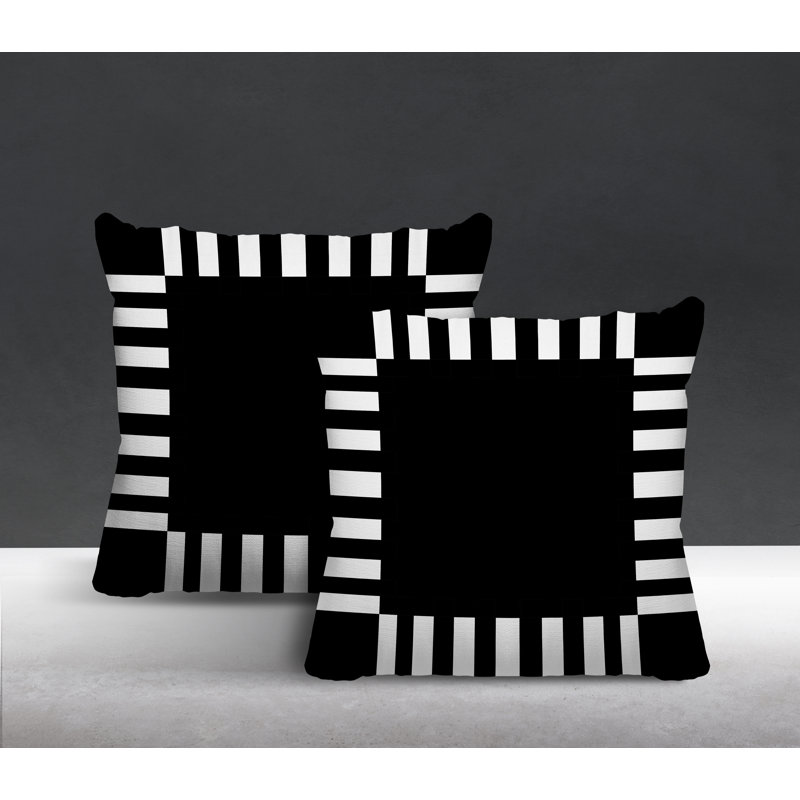  Coussin intérieur / extérieur, L 15 po x H 15 po, Noir