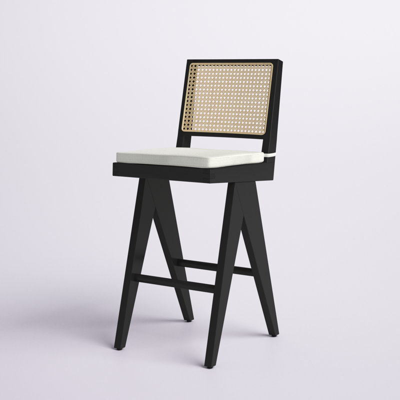 Tabouret de bar Garett Colette, Noir/naturel, Tabouret de bar (siège d'une hauteur de 28,7 po)