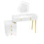 Coiffeuse de maquillage, coiffeuse avec miroir lumineux, gradation à écran tactile 3 couleurs, commode de chambre à coucher pour meubles de chambre à coucher