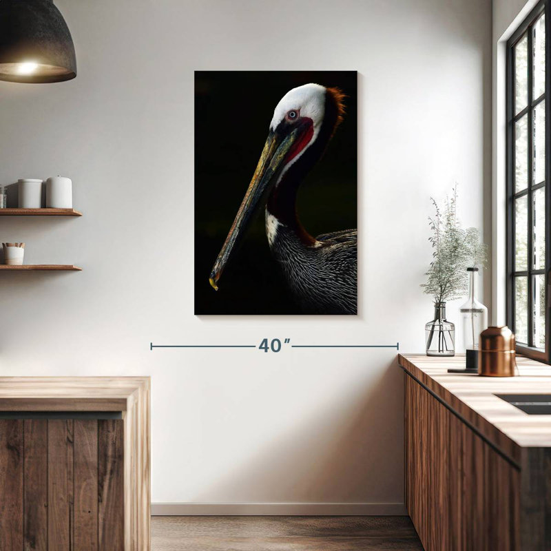 Brampt Brown Pelican Portrait, 39" H x 26" W