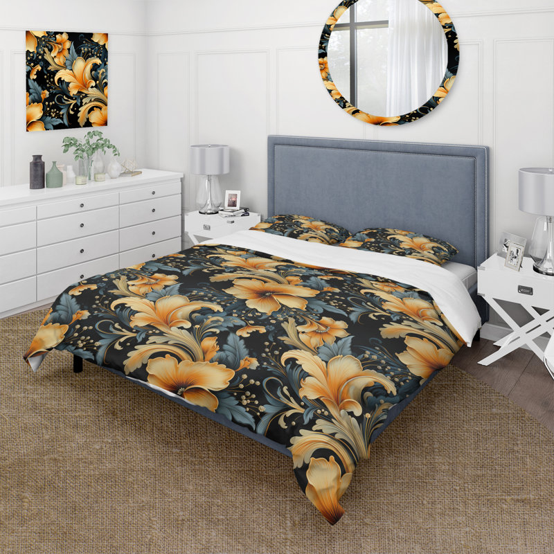 Ensemble de housse de couette à motif cachemire rétro Vintage Elegance III, Housse de couette simple + 1 taie décorative stan