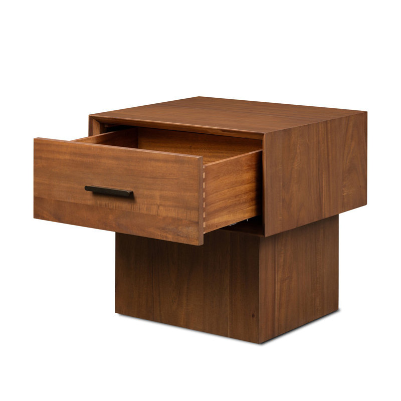 Lilas 1 - Drawer Solid Wood Nightstand