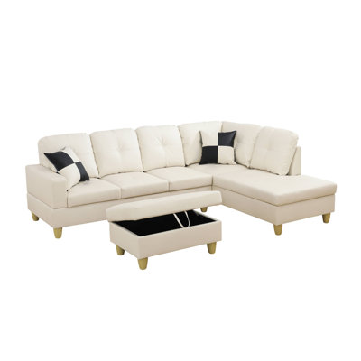 Canapé modulaire en cuir 3 pièces Amielia