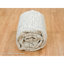8'3"x10' Beige Pure Wool Hand Loomed Modern Striae Design Oriental Rug 4FAFEC154105456784F7B89080D95ECA