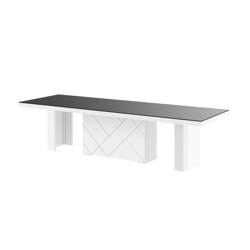 Sroda Extendable Dining Table, Black/White