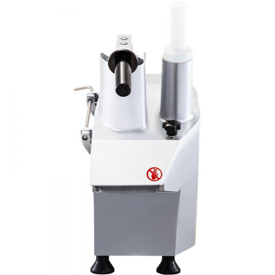 Robot culinaire commercial 110V 2 trous d'alimentation, trancheuse de légumes 550W électrique 1 600 tr / min, robot de cuisine en acier inoxydable détachable 6 pales, déchiqueteur 3mm / 4mm / 7mm, tranche 2mm / 4mm