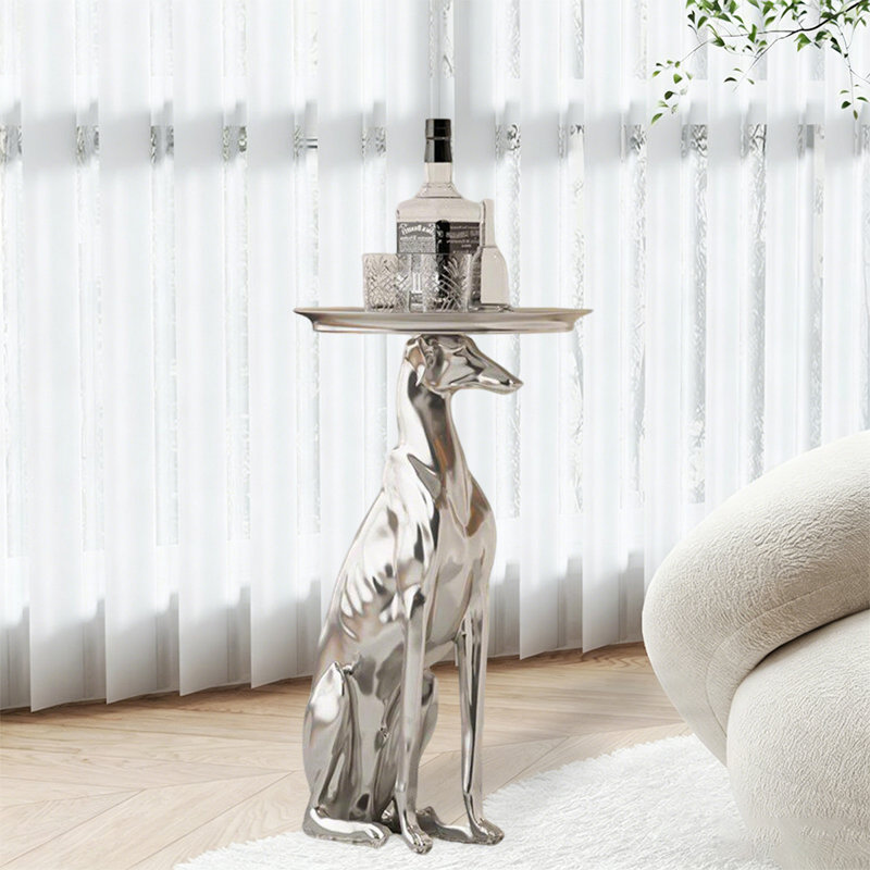 Silver Abstract Resin Decorative Object, Silver