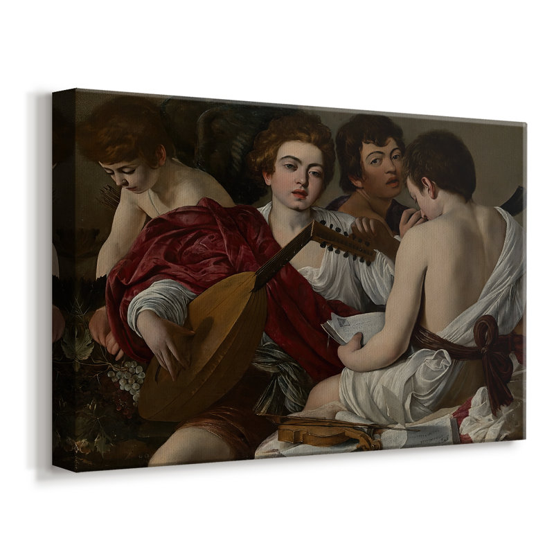 Les Musiciens-Caravage-Toile tendue avec châssis-c. 1595, 8 x 12