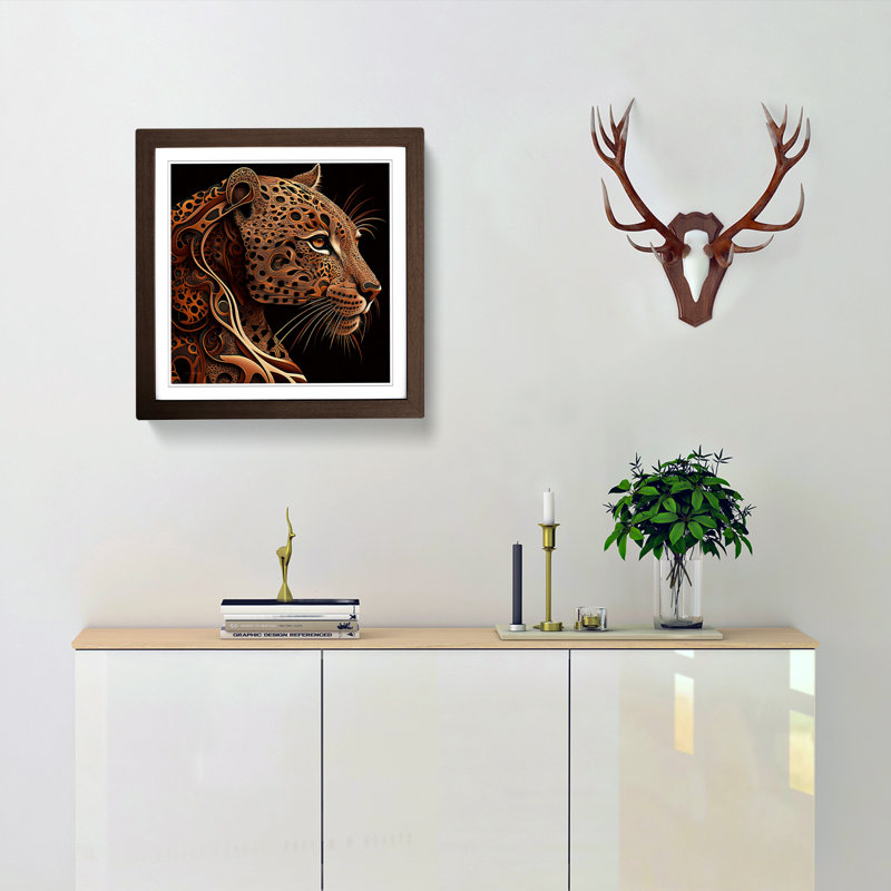 Cheetah Paisley Art - Framed Print, Walnut