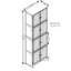 Armoire de rangement en chêne à 8 tablettes et 8 portes, 72,4 po de hauteur. Pour différents endroits. Extérieur lisse, structure à emplacements variés. Finition, fabrication