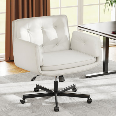Criss Cross Office Chair with Adjustable Armrests and Wheels, Comfy Swivel Computer Office Desk Chairs for Home Office, Make Up, Bedroom