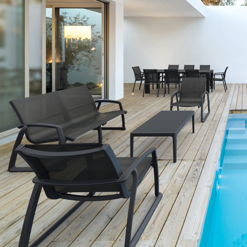 Farrah Outdoor Lounge Chair, Black