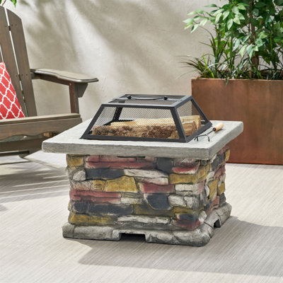 Table de foyer d'extérieur au feu de bois 28 po avec couvercle