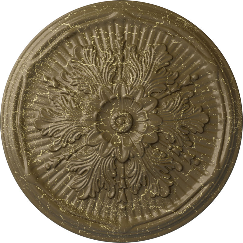 Médaillon de plafond Luton de 21 po x P 2 po (convient aux auvents jusqu'à 3 1/2 po), Boue Mississippi craquelée