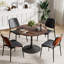 Ensemble de table de salle à manger à piédestal 5 pièces et 4 chaises-626487505-626487516-608168068