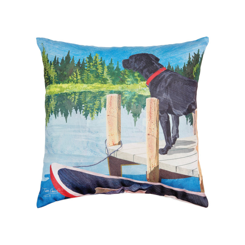 Coussin décoratif intérieur / extérieur Dog Lake Pier