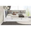 Lit plateforme en bois avec lit gigogne, tablettes et tête de lit-793897553