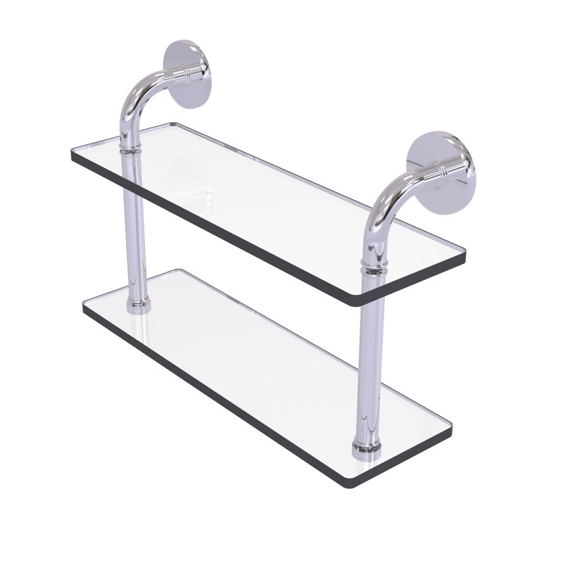 Tablette de verre Tioga, Chrome poli