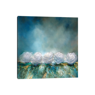 Snow Roses 1 Piece Wrapped Canvas Painting