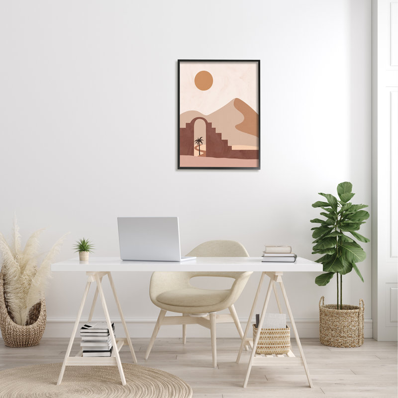 Dune de sable géante déserte, H 24 po x l 24 po x P 1,5 po, Giclée encadrée noir minuit