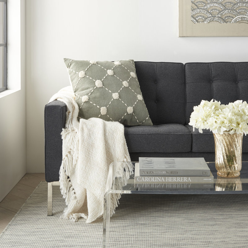 Housse de coussin carré et insert, Sauge