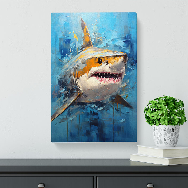 Shark Modern Art - Wrapped Canvas, 76cm H x 50cm W x 3cm D