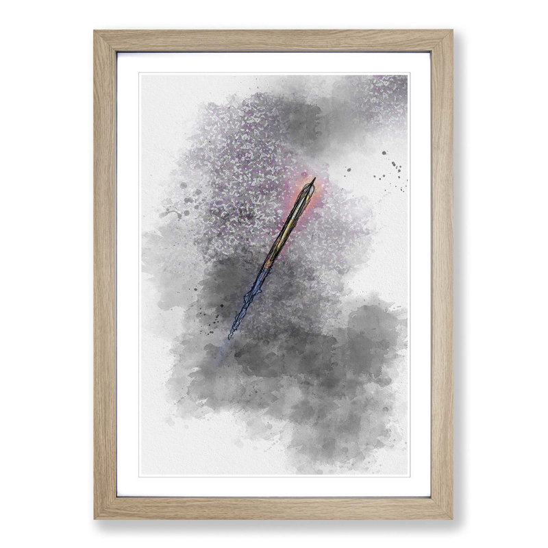 Blast Off in Abstract - Picture Frame Graphic Art Print, Oak Framed, 36cm H x 27cm W x 2cm D