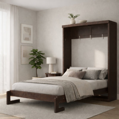 Murphy Bed, Space-Saving Fold-Out Design, Wood, Shaker Panel Style, Modern Farmhouse, Multifunctional Room