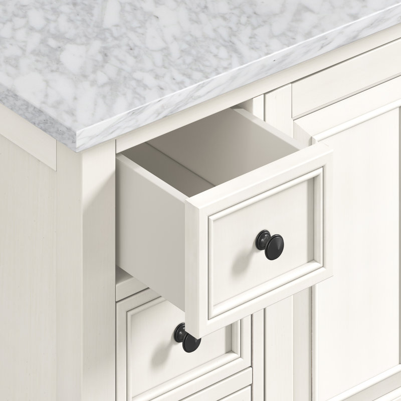 Ensemble de meuble-lavabo simple l 49 po x P 22 po x H 35 po Sandborn, Blanc de Carrare, Blanc français
