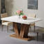 47-Inch White-Toned Rectangular Kitchen Table Seating Four Dining Table featuring Farmhouse with Solid Wood Detail