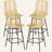 Rattan Bar Stools Set Of 4, 26" Counter Height Barstools, Boho Kitchen Island Stools With Breathable Wicker Seat And Back-1399347097