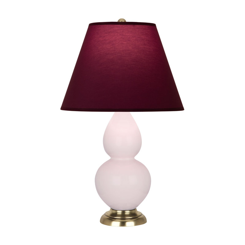 Double Gourd Table Lamp, Rose Water, Plum/Lavender, Antique Brass