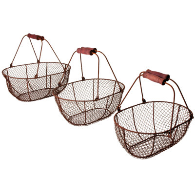 Oval Wire Basket X 3