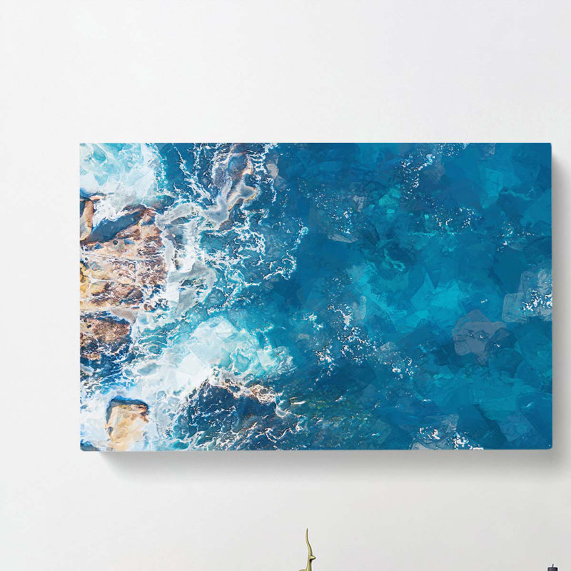 Aerial View of a Blue Ocean in Australia - Wrapped Canvas, 40cm H x 60cm W x 3cm D