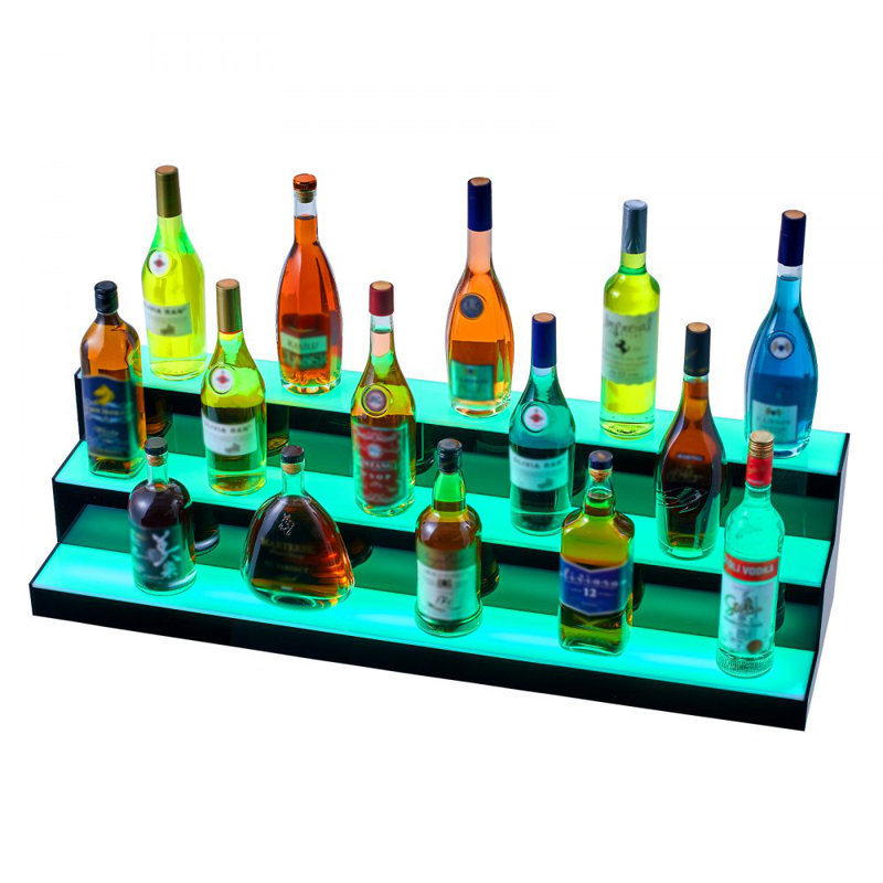 Tablette de bar à vin avec éclairage à DEL et contrôle des applications en 3 étapes, H 10 po x l 40 po x P 12 po