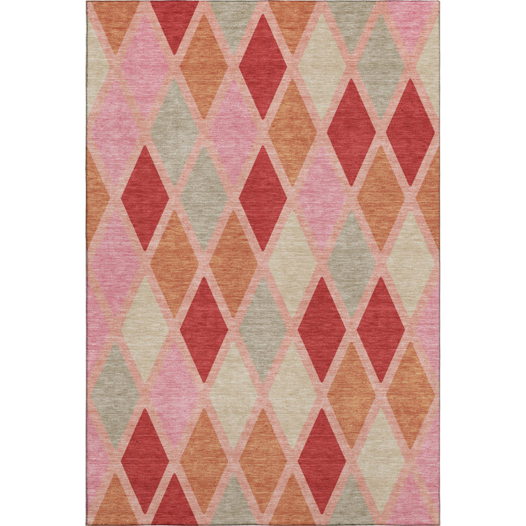 Premium Machine Washable Prisco Pink Rug