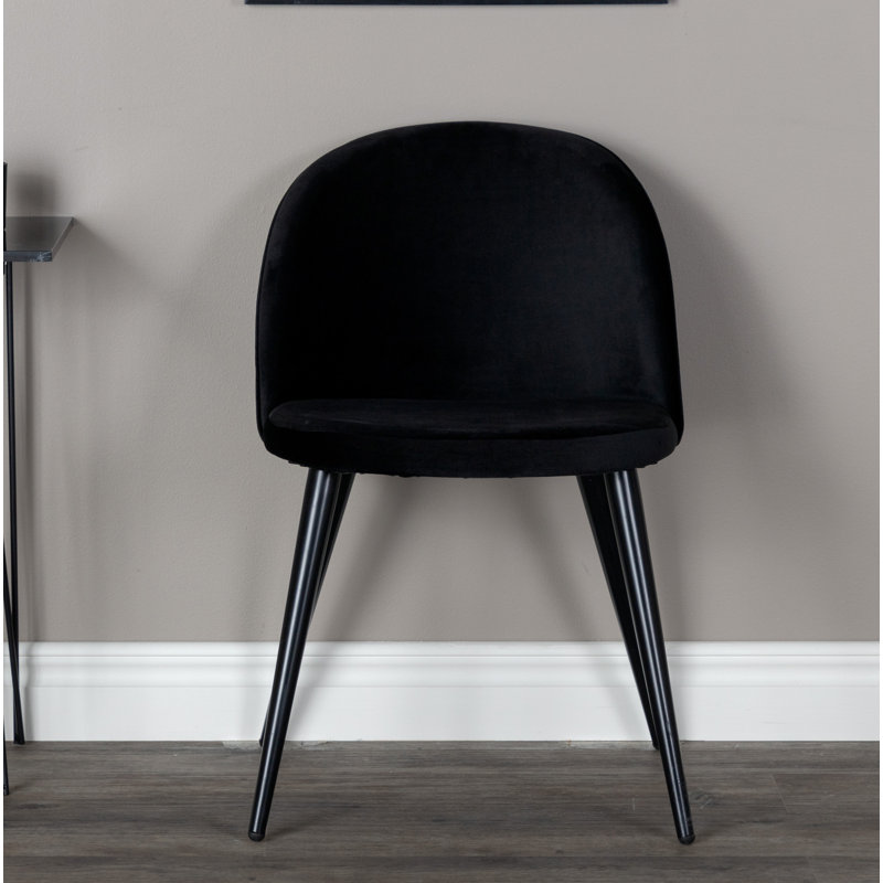 Webrook 46.5cm H Tufted Upholstered Side Chair, Black