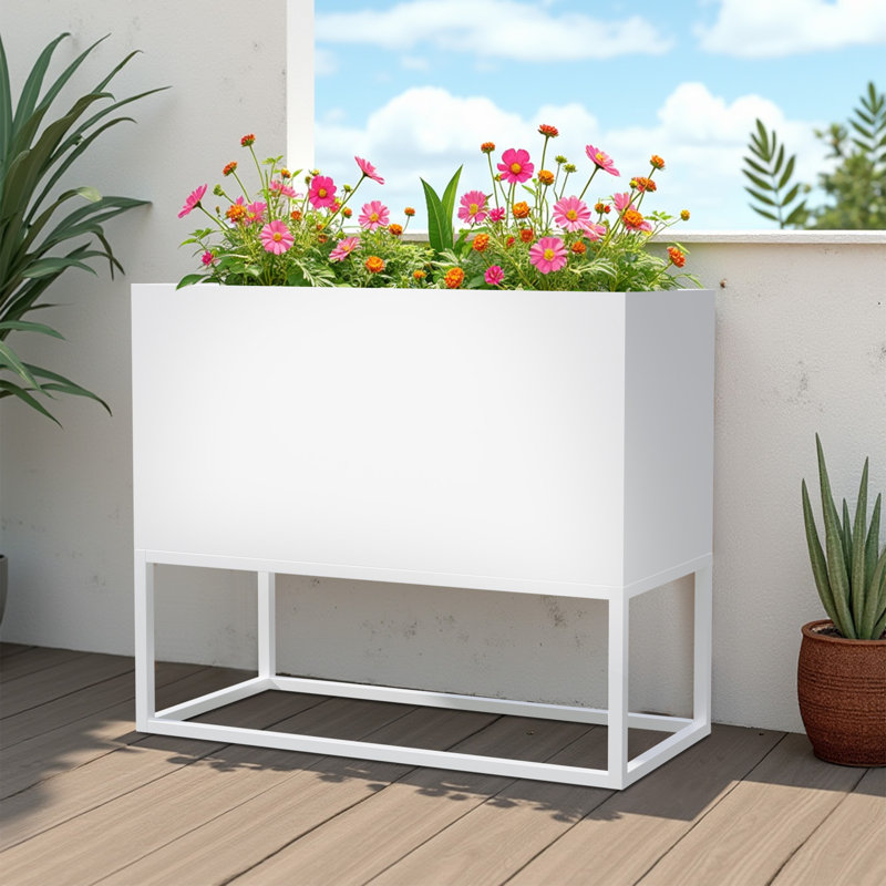 Boîte à fleurs élégante - Jardin élégant, H 36 po x l 36 po x P 18 po, Blanc