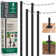 10 FT Outdoor String Light Poles for Backyard, 4-Pack, Bistro String Light Poles Includes 100 ft. of G40 LED Bulb Lights, Poles Extends up to 10 FT