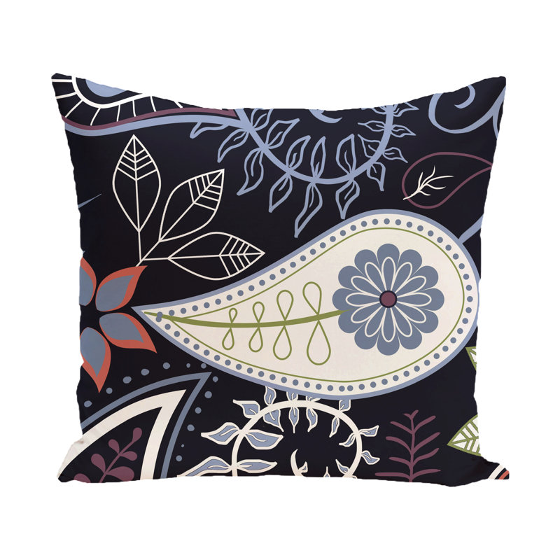 Coussin décoratif extérieur Botanical Blooms, H 20 po x l 20 po, Bleu marine