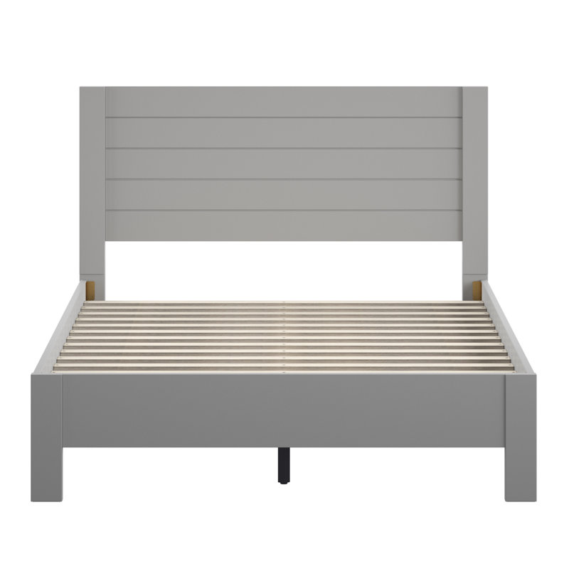 Ayaan Solid Wood Platform Bed, Frost Gray, Full