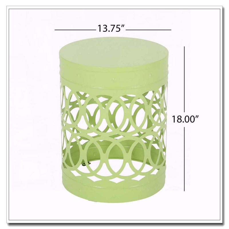 Table de bout d'extérieur en métal, Vert, 1