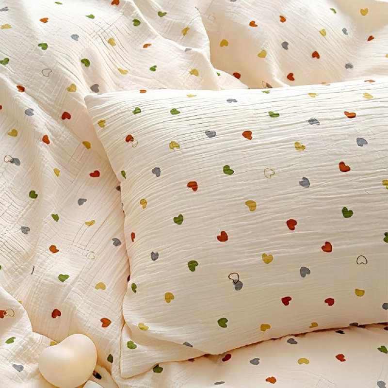 Housse de couette 100% mousseline de coton pour enfants, filles, garçons, couette chic, motifs colorés, housses de couette, housse de couette rétro