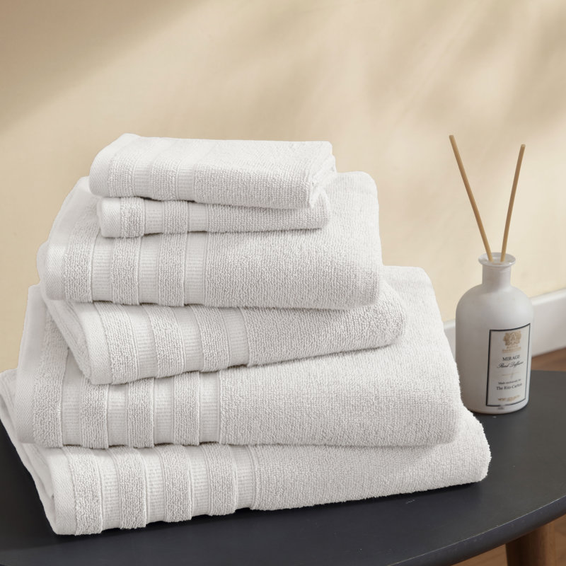 Ensemble de serviettes 6 pièces 100% coton Sömn Quick-Dry - qualité hôtel, économique, absorbant, Blanc