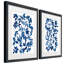 Feuilles mortes Indigo-ensemble de 2 reproductions d’art sur papier encadrée