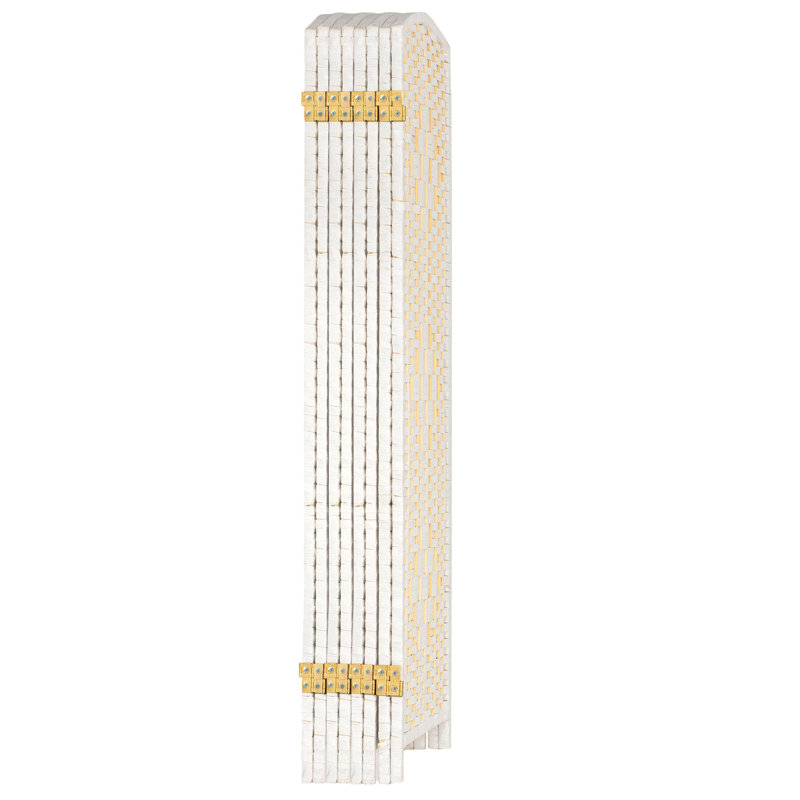 2 Ft. Tall Diamond Weave Fiber Room Divider - Dark Mocha - 8 Panel, 4 ft, 8, White